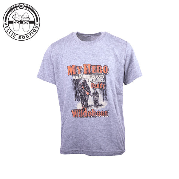 Wildebees Boys My Hero Tee - Grey Melange