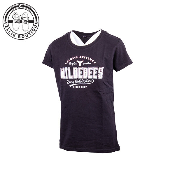 Wildebees Girls Always Awesome Tee - Black