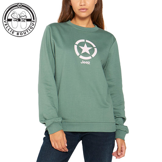 Jeep Ladies Crew Neck Sweat - Green