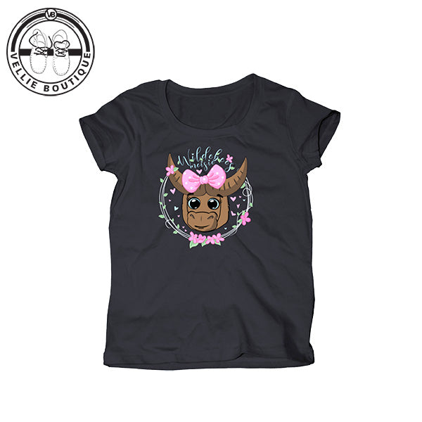 Wildebees Girls Pretty Wreath Tee - Graphite