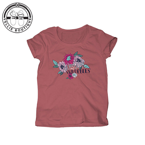 Wildebees Girls Wild Bouquet Tee - Burnt Coral