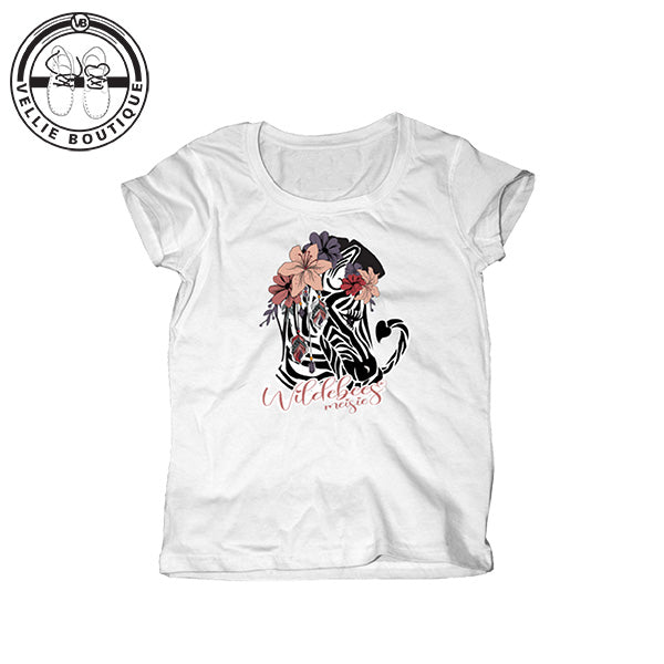 Wildebees Girls Zebbitude Tee - White
