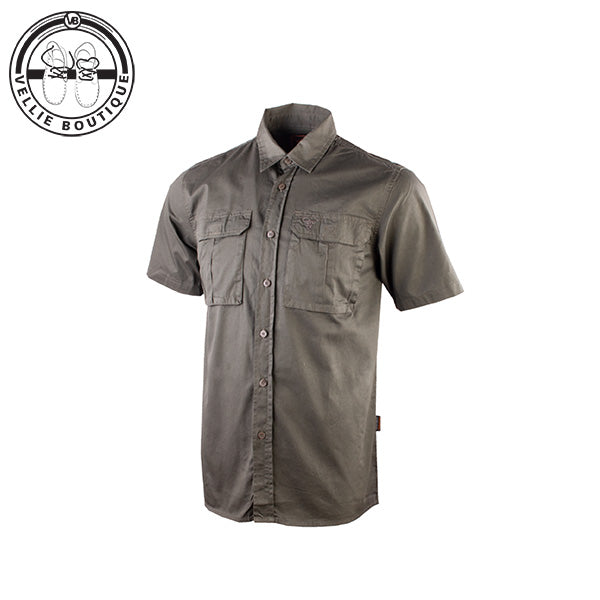 Wildebees Mens Cotton Canvas Short Sleeve Shirt