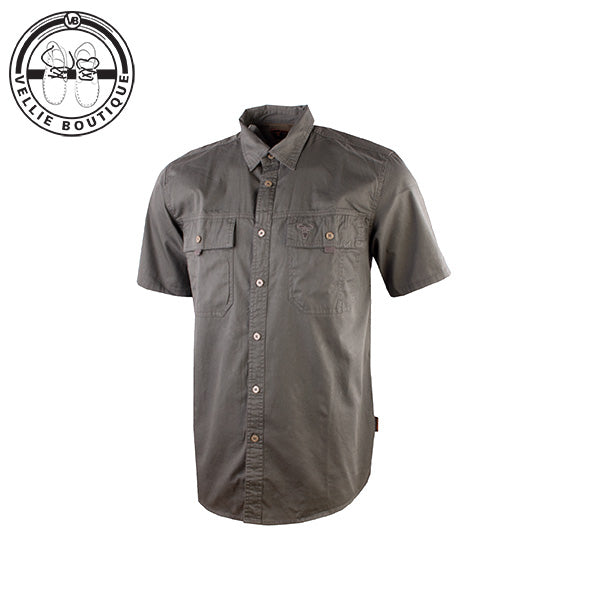 Widebees Mens Twill Vented Short Sleeve Shirt