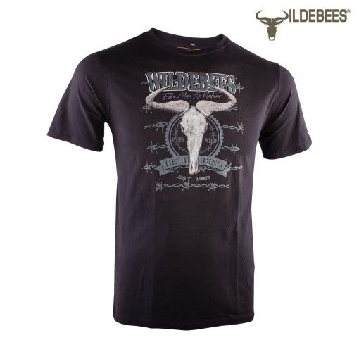 Wildebees Mens Casual Barbed Skull Tee