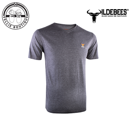 Wildebees Mens Fashion V-Neck Tee Charcoal