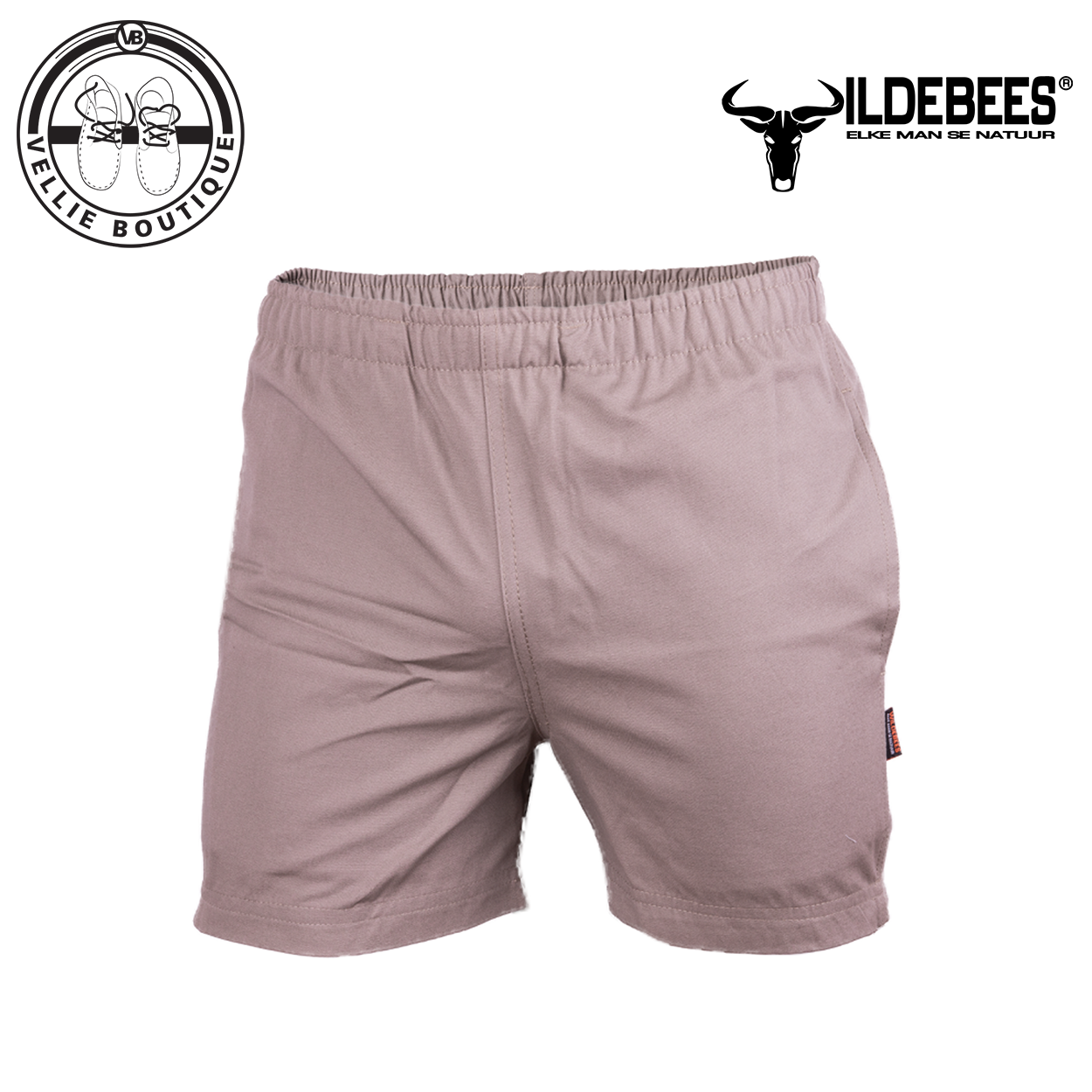 Wildebees Mens Plain Braai Short 12cm Inleg Khaki