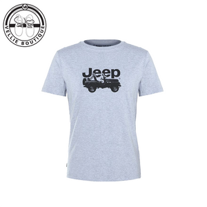 JEEP M Car Icon Print Tee - Grey Melange