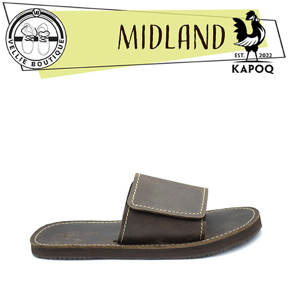 KapoQ Midland Leather Plakkie - Choc (ALM225)