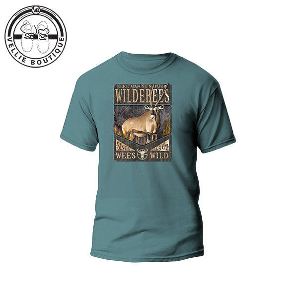 Wildebees Mens Oryx Plaque Tee - Cadet Blue