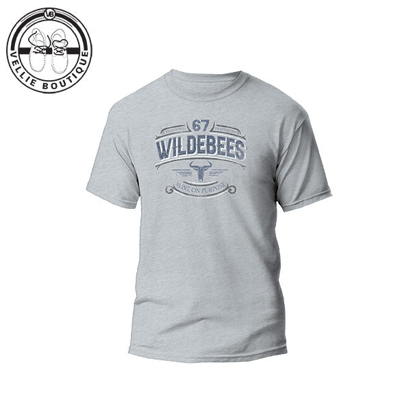 Wildebees Mens Heritage Arc Tee - Grey Melange