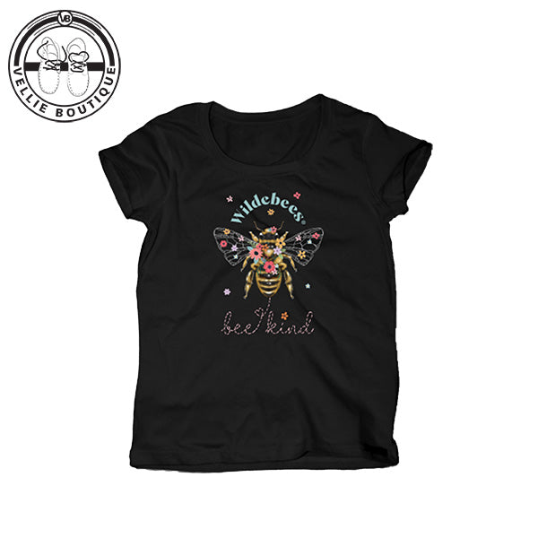 Wildebees Girls Bee Kind Tee - Black