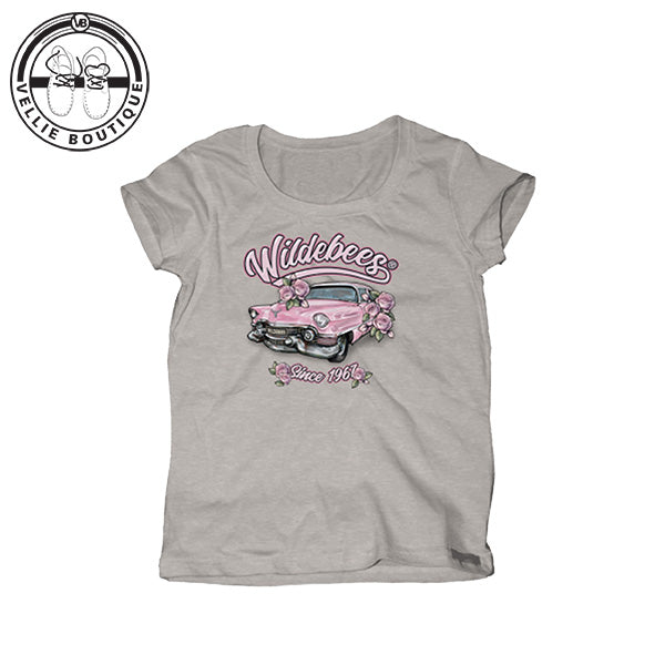 Wildebees Girls Pink Cadillac Tee - Fog