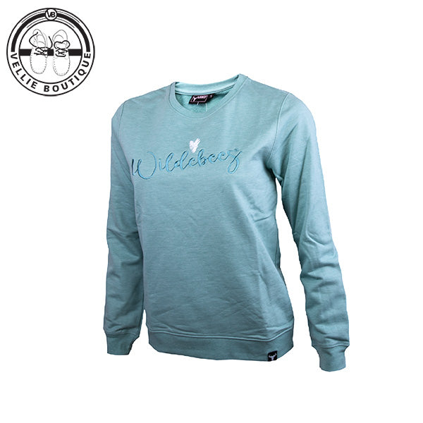 Wildebees Ladies Embroidered Crew Sweat - Frost Mel