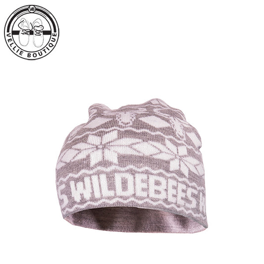 Wildebees Ladies Snowflake Jaquard Beanie - Grey/White