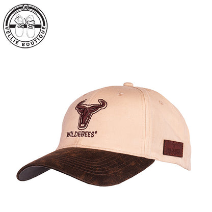 Wildebees Mens Two-Tone Oilskin Logo Cap