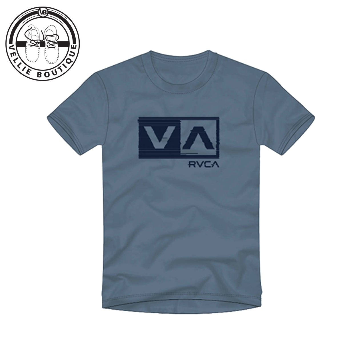 RVCA Grey Blue Print SS T-shirt