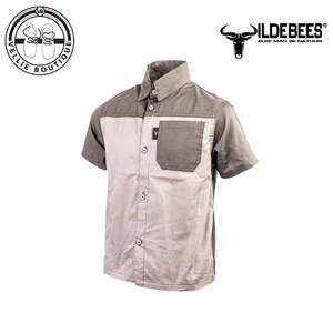 Wildebees Kids Short Sleeve 2 Tone Shirt Khaki/Olive